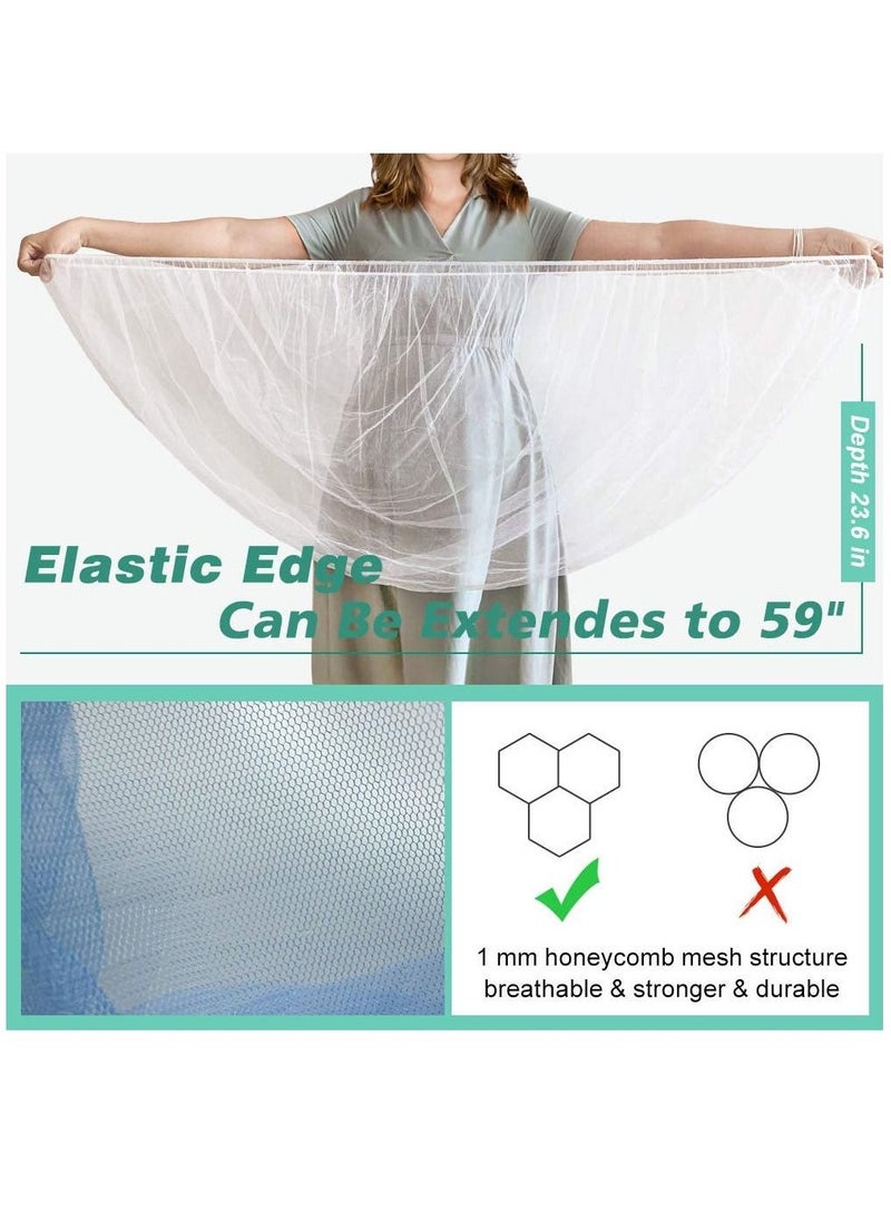 Arabest - Mosquito Net for Stroller - 2 Pack Durable Baby Stroller Mosquito Net - Perfect Bug Net for Strollers, Bassinets, Cradles, Playards, Portable Mini Crib Odorless & Durable Material (Blue) - Image 1