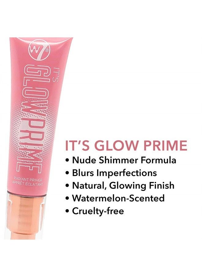 W7 It's Glow Prime Radiant Face Primer - Hydrating Skin & Blurring Imperfections - Watermelon Extract Facial Primer  - Image 2