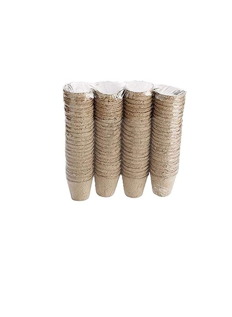 Generic Delicate 100 Pcs Nursery Pots Biodegradable Paper Pulp Peat Pot Plant Nursery Cup Tray Nursery Pot Pouch Potted Plant Grow - Image 1