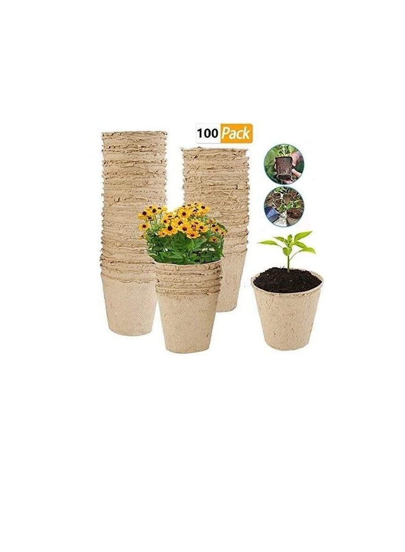 Generic Delicate 100 Pcs Nursery Pots Biodegradable Paper Pulp Peat Pot Plant Nursery Cup Tray Nursery Pot Pouch Potted Plant Grow - Image 3