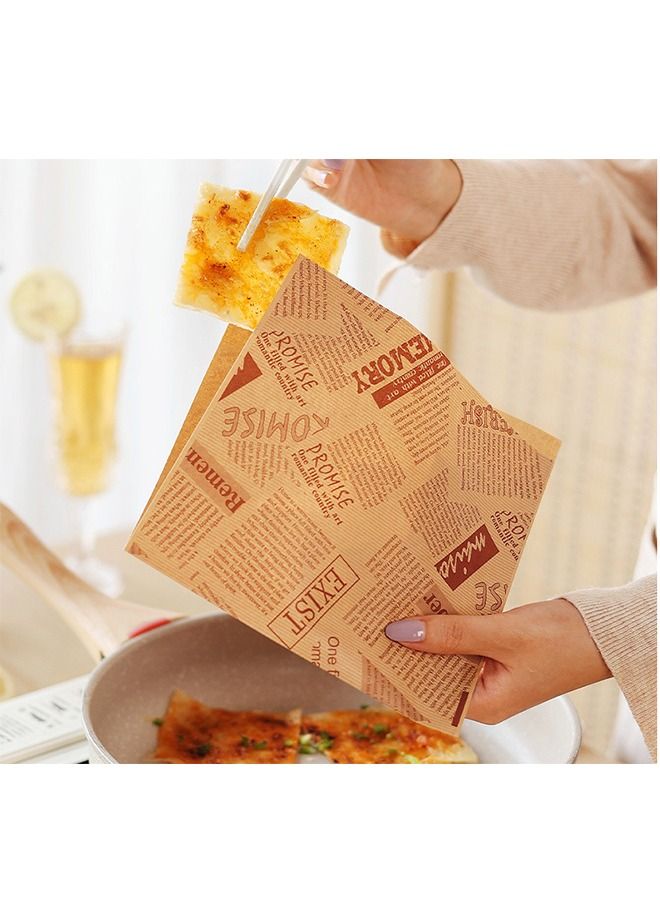Ant 50-Piece Kraft Paper Packing Bags, Donut Bread Bags Sandwich Packing Bags, Wedding Decoration Food Greaseproof Paper Bags(18*18cm)  - Image 3