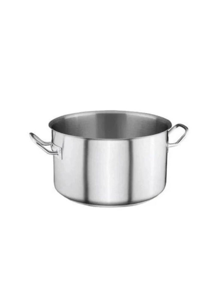 باديرنو قدر طهي من الفولاذ المقاوم للصدأ، قطر ٢٨ سم، ارتفاع ١٦ سم، سعة ٩.٨ لتر، آمن للاستخدام على مواقد متعددة، مقابض أنبوبية مجوفة تحافظ على برودته. ستانلس ستيل، موفر للحرارة، آمن للاستخدام في غسالة الأطباق. إيطاليا