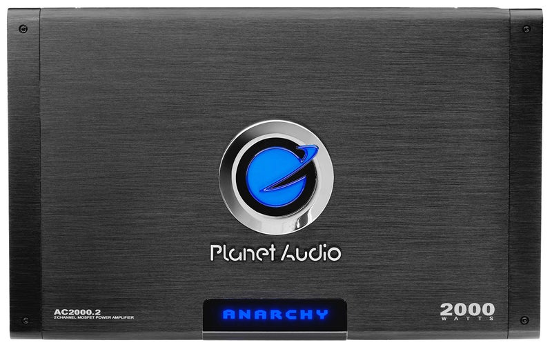 Planet Audio AC2000.2 2 Channel Car Amplifier - 2000 High Output, High/Low Level Inputs, High/Low Pass Crossover, Hook Up to Subwoofer for Bass - Image 1