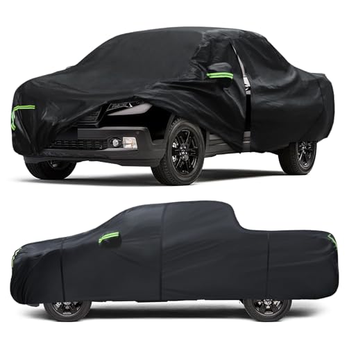 Qualencey Car Cover Custom Fit for Honda Ridgeline 2006-2024,6 Layers Truck Cover Waterproof All Weather for Automobiles,Outdoor Full Exterior Cover,Rain, Sun, Wind Protection,Black - Image 1