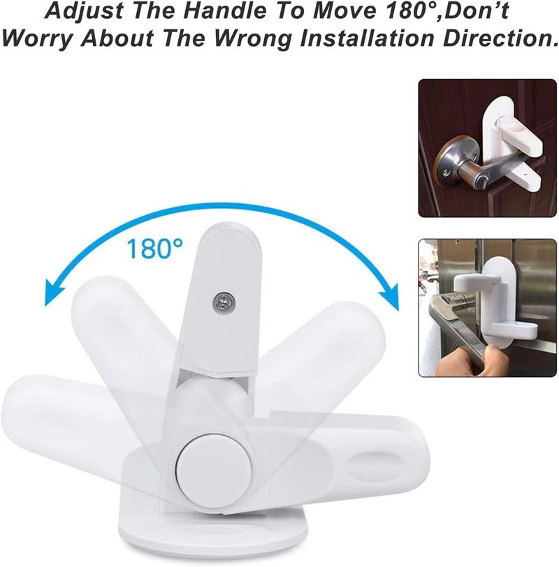 Matenf Childproof Door Lever Lock 2 Pack Prevents Toddlers Pets From Opening Doors Door Handle Lock for Babyproofing Durable Safe ABS Material Strong Adhesive No Drill Tool Needed Easy to Install - Image 5