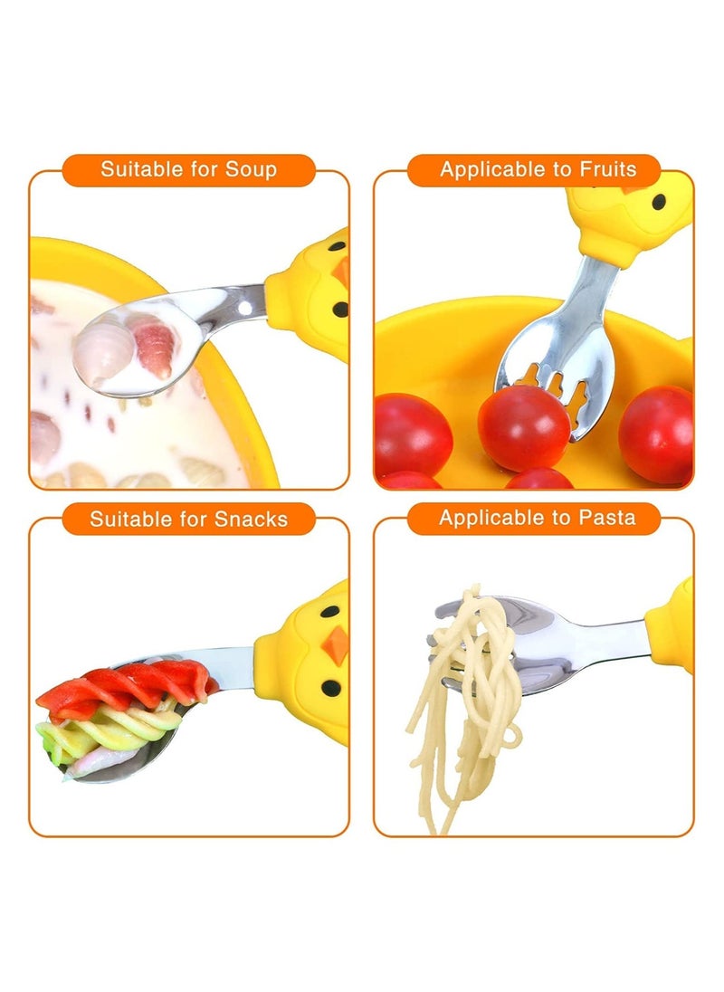 Generic - Toddler Utensils Forks and Spoons Set for Kids Perfect for 1-5 year old Toddlers Portable Baby Utensils Stainless Steel Toddler Silverware Set for Self Feeding Flatware Set - Image 1