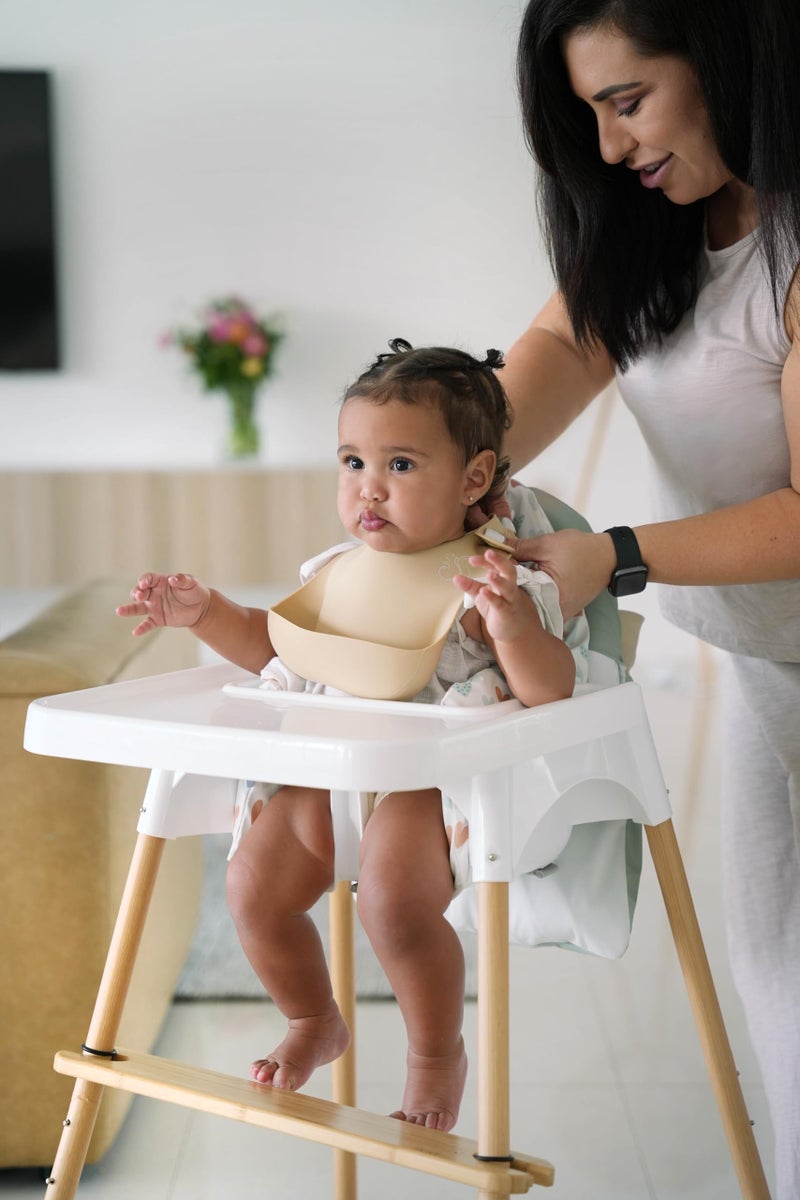 Nibble and Rest Highchair Handy Pocket Pouch, Compatible with IKEA Antilop Highchair, High Chair Accessories, Wipeable and Waterproof Material, One Large Pouch with an Internal Zip Pocket-(Sage) - Image 5