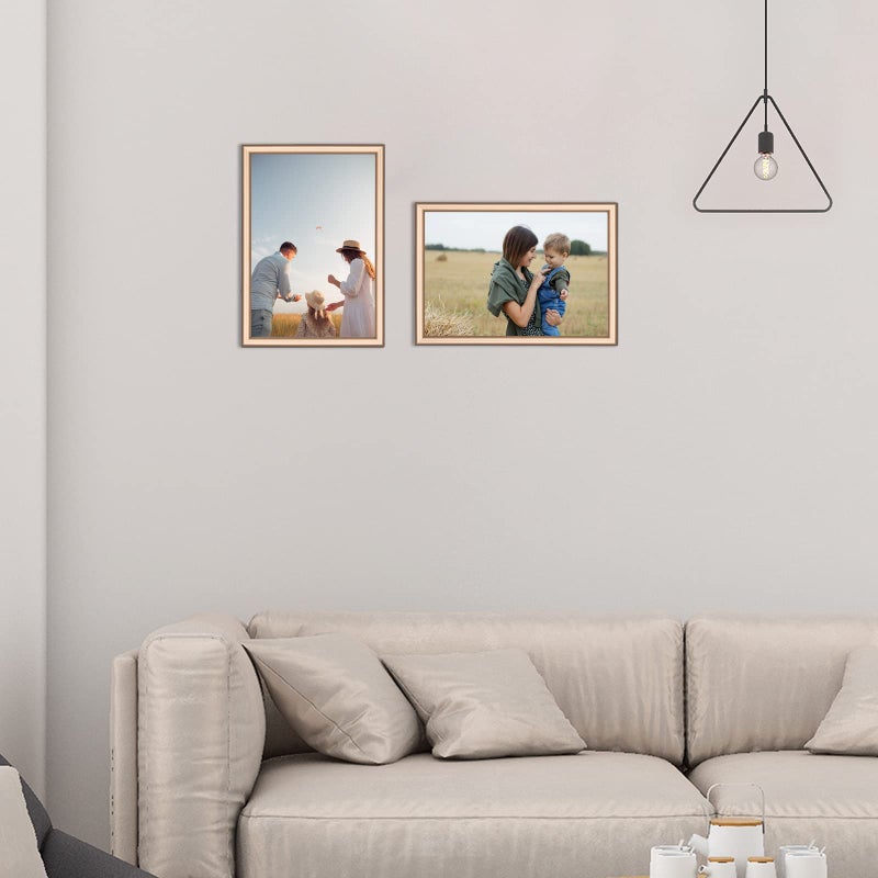 Autjvy 6x8 Picture Frame set of 2 Matte Brass Modern Simple Thin Aluminum Metal Photo Frame with HD Real Glass  Display for Tabletop and Wall Collage. (2 Pack) - Image 5