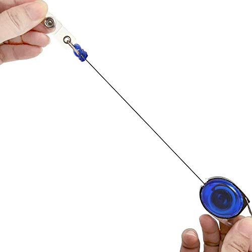 ANG 5 Pcs Oval Shape Retractable Yo-Yo Clip for Id Card Holder (Blue) - Image 4