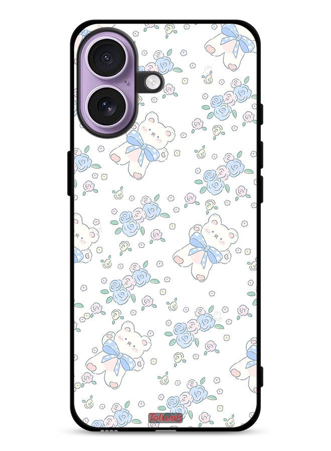 Tolwak Apple iPhone 17 Protective Case Cover Cute Teddy Bear And Flowers Icon - Image 1