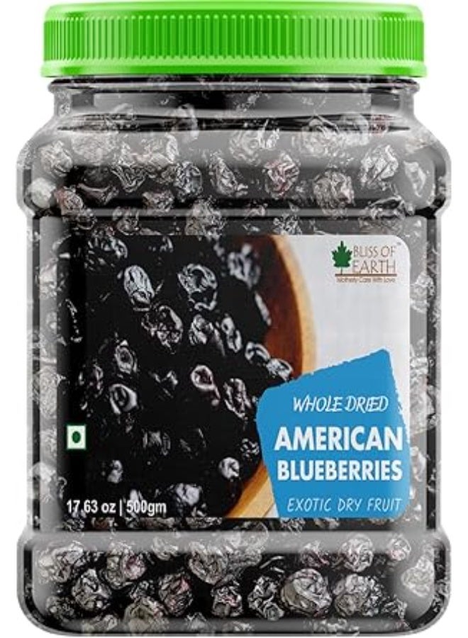 BLISS OF EARTH Whole Dried American Blueberries 500g Pack of 3 - Image 2