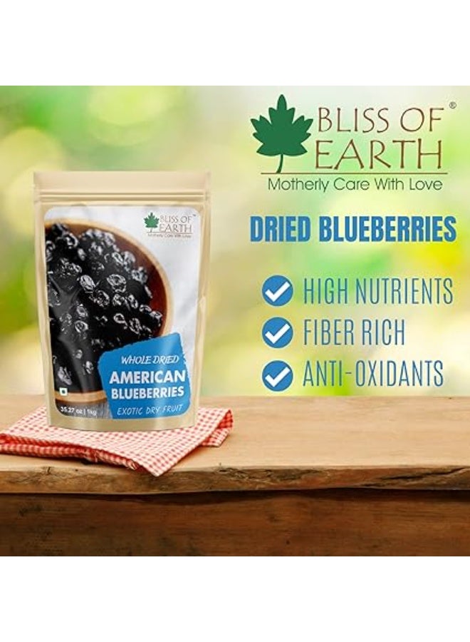 BLISS OF EARTH Whole Dried American Blueberries 500g Pack of 3 - Image 3