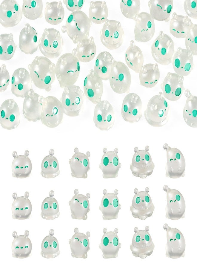 Craftdady 50Pcs Mini Alien Figurines Glow in The Dark Funny UFO Sci-fi Resin Cartoon Luminous Opaque Resin ET Display Ornaments for Halloween Party Favors Home Office Desk Decoration - Image 1