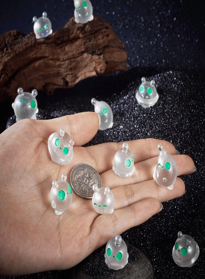 Craftdady 50Pcs Mini Alien Figurines Glow in The Dark Funny UFO Sci-fi Resin Cartoon Luminous Opaque Resin ET Display Ornaments for Halloween Party Favors Home Office Desk Decoration - Image 3