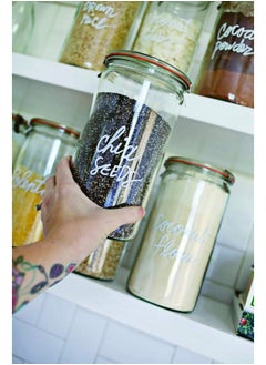 Weck Weck Jar 974 Glass Jars 1.5L with Large Storage Capacity Preserving Jars with Airtight Lids Suitable for Pickling - 1 Jar with Glass Lid & Wooden Lid 54 fl. oz  - Image 3