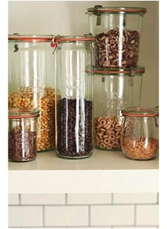Weck Weck Jar 974 Glass Jars 1.5L with Large Storage Capacity Preserving Jars with Airtight Lids Suitable for Pickling - 1 Jar with Glass Lid & Wooden Lid 54 fl. oz  - Image 4