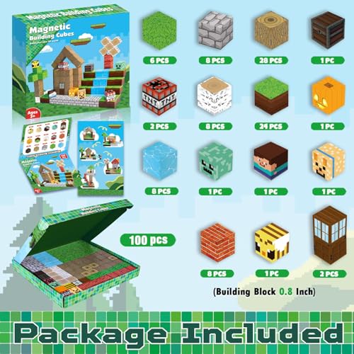 Annexfun Magnetic Blocks-100PCS Magnetic Building Blocks, Magnetic Tiles Kids Build Cubes 2025 Upgraded STEM Game Toys, Christmas Birthday Gifts for Boys & Girls Ages 3+ - Image 2