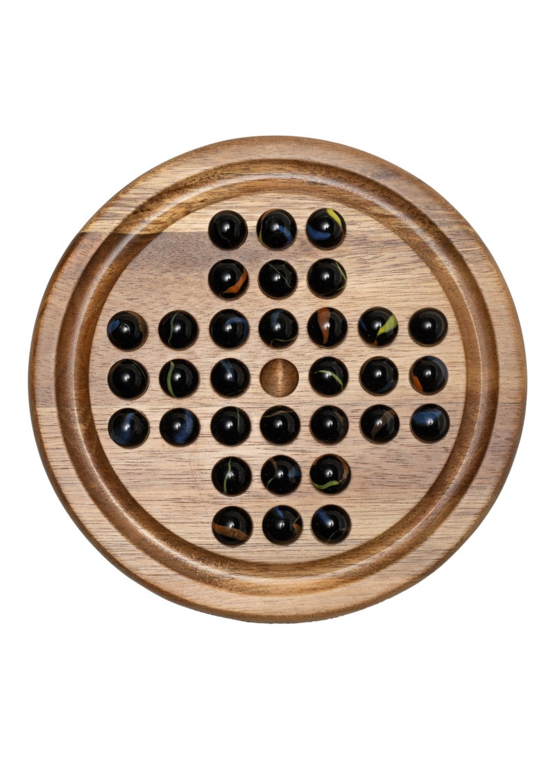 GENTLEMEN'S HARDWARE Wooden Marble Solitaire  - Image 2