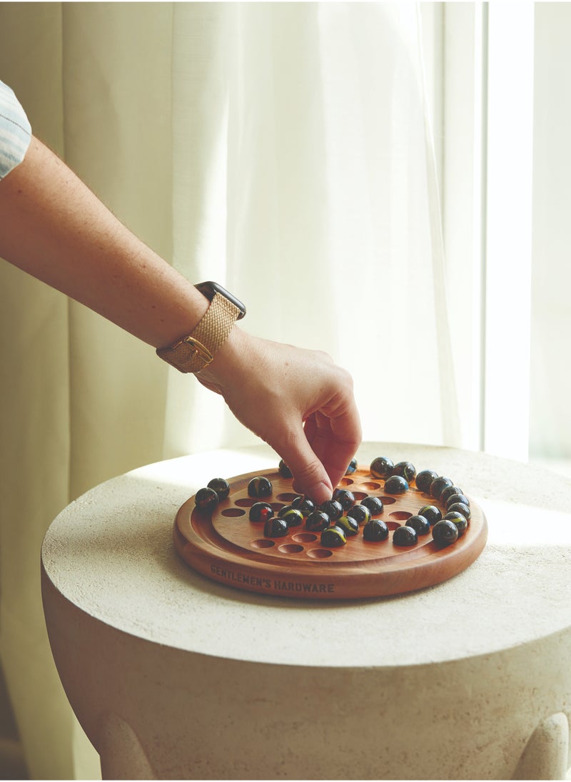 GENTLEMEN'S HARDWARE Wooden Marble Solitaire  - Image 1