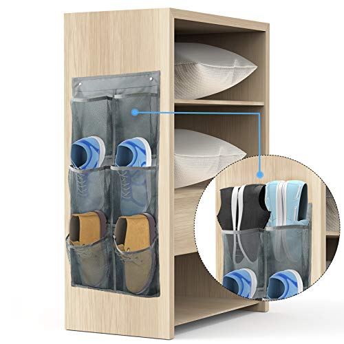 Yocice Wall Mounted Shoes Rack 2Pack/Can Store 6Pairs of Sneakers,with Sticky Hanging Mounts, Shoes Holder Storage Organizer Shelf,Door Shoe Hangers (SM06-Gray-2) - Image 4