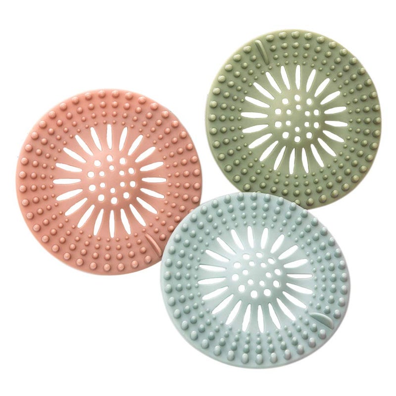 Trifecta Hair Catcher Shower Drain Cover Hair Stopper Drain Protector Reusable Silicone Sink Strainer Hair Catcher Durable Stopper(Set of 3) - Image 1