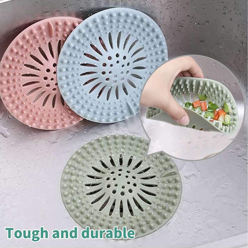 Trifecta Hair Catcher Shower Drain Cover Hair Stopper Drain Protector Reusable Silicone Sink Strainer Hair Catcher Durable Stopper(Set of 3) - Image 3