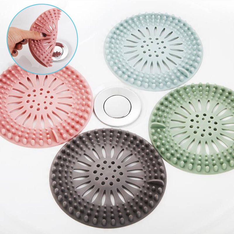 Trifecta Hair Catcher Shower Drain Cover Hair Stopper Drain Protector Reusable Silicone Sink Strainer Hair Catcher Durable Stopper(Set of 3) - Image 5