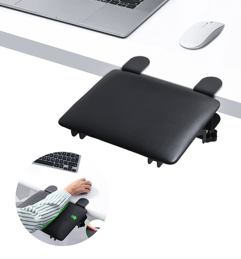 eulps Foldable Desk Extender Tray, Arm Rest for Desk, Ergonomic Forearm Leather Soft Armrest Support, Wrist & Elbow Pad for Home and Office, Easy Typing & Pain Relief - Image 1