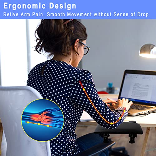 eulps Foldable Desk Extender Tray, Arm Rest for Desk, Ergonomic Forearm Leather Soft Armrest Support, Wrist & Elbow Pad for Home and Office, Easy Typing & Pain Relief - Image 2