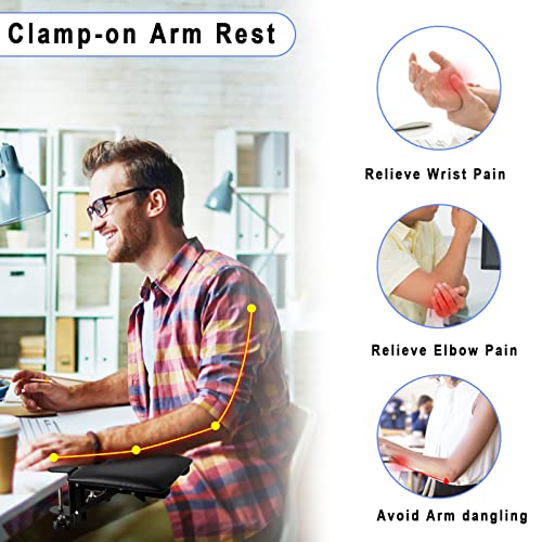 eulps Foldable Desk Extender Tray, Arm Rest for Desk, Ergonomic Forearm Leather Soft Armrest Support, Wrist & Elbow Pad for Home and Office, Easy Typing & Pain Relief - Image 4