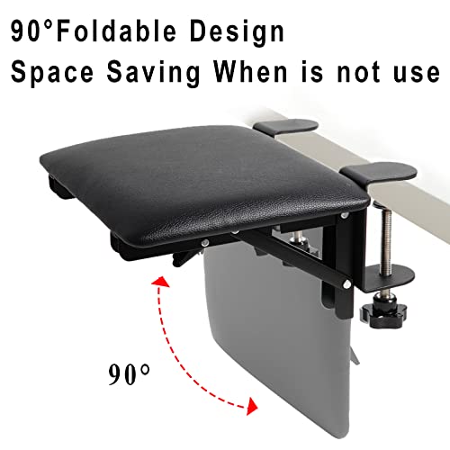 eulps Foldable Desk Extender Tray, Arm Rest for Desk, Ergonomic Forearm Leather Soft Armrest Support, Wrist & Elbow Pad for Home and Office, Easy Typing & Pain Relief - Image 5