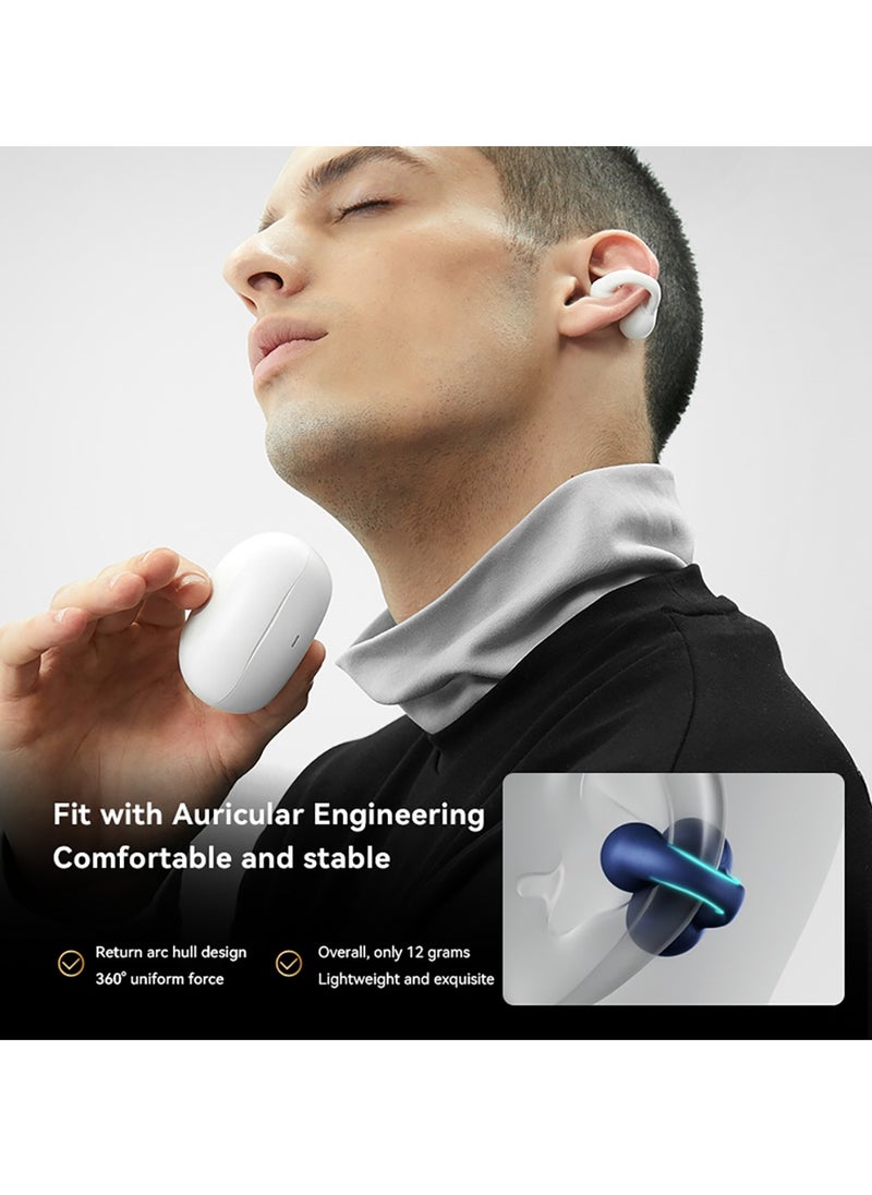 sanag Z51 Open Ear Headphones, Lightweight And Stable Clip-on Wireless Earbuds With Charging Case, Stylish Earbud And In-Ear Headphones Compatible With Iphone/samsung Phone For Men, Women, (White)  - Image 3