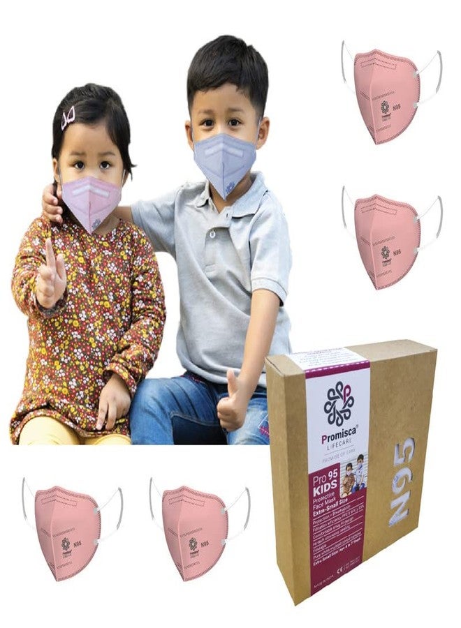 قناع وجه للأطفال من بروميسكا N95 بمقاس صغير جدًا وصغير (صغير جدًا (من 4 إلى 7 سنوات)، وردي)