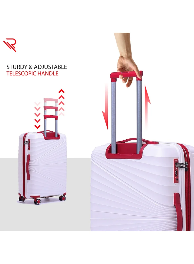 Reflection Reflection PP Luggage, Lightweight Hardshell, Expandable with 4 Spinner Wheels and TSA Lock (28-Inch, White)