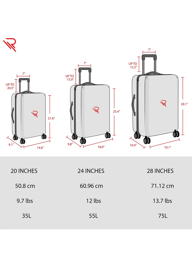 Reflection Reflection PP Luggage, Lightweight Hardshell, Expandable with 4 Spinner Wheels and TSA Lock (28-Inch, White)