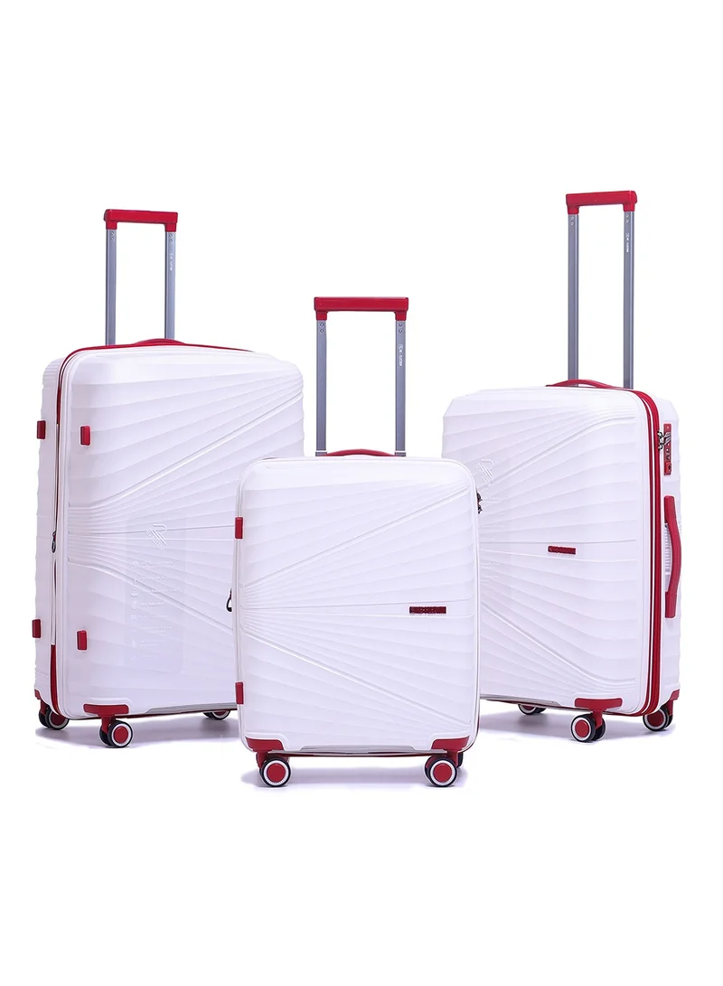 Reflection Reflection PP Luggage, Lightweight Hardshell, Expandable with 4 Spinner Wheels and TSA Lock (28-Inch, White)