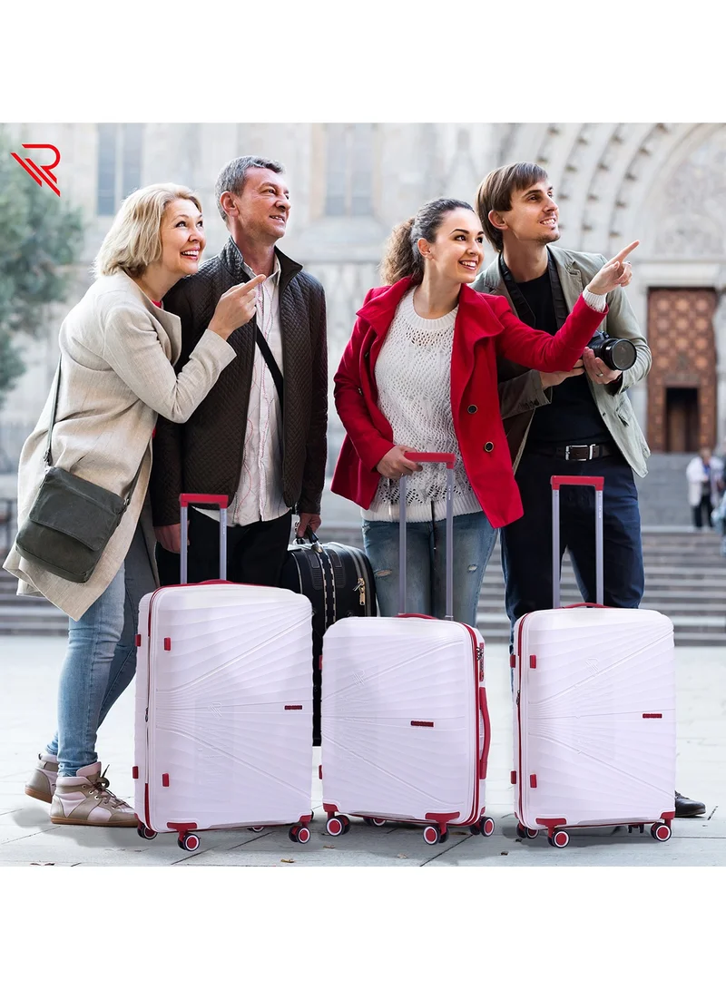 Reflection Reflection PP Luggage, Lightweight Hardshell, Expandable with 4 Spinner Wheels and TSA Lock (28-Inch, White)