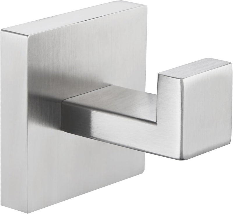 Angle Simple Bathroom Towel Hook Brushed Nickel, SUS304 Stainless Steel Hand Towel Rack, Square Coat Robe Hook, Wall Mount - Image 1