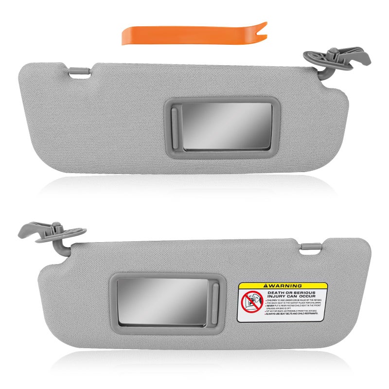 JDMON Sun Visor Pair Left Driver and Right Passenger Side Compatible with Hyundai Elantra 20112015 Replaces 852103X000TX 852203X000TX Gray