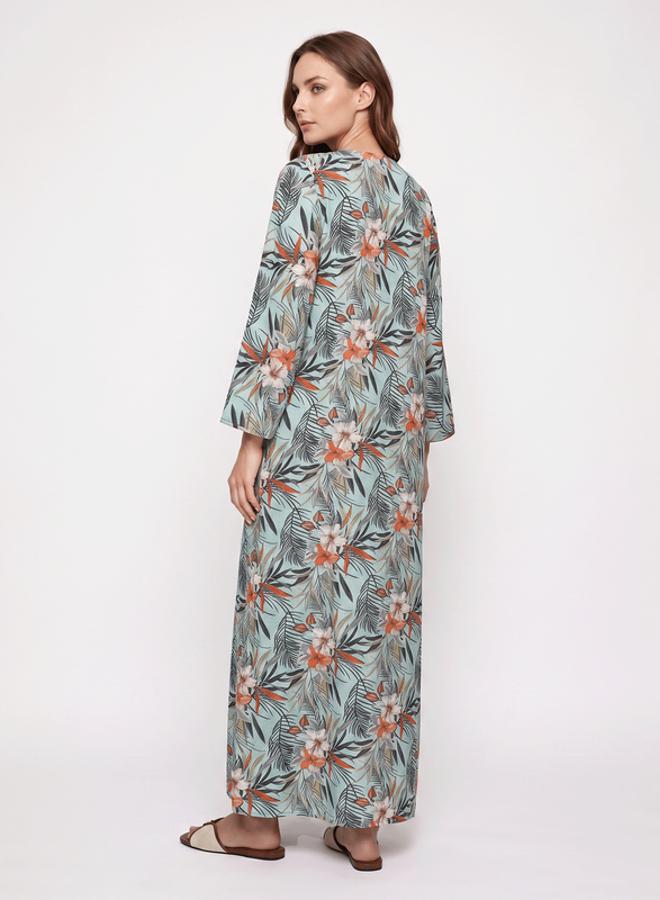 SYVA Green Tropical Floral Maxi Nightdress - Image 4