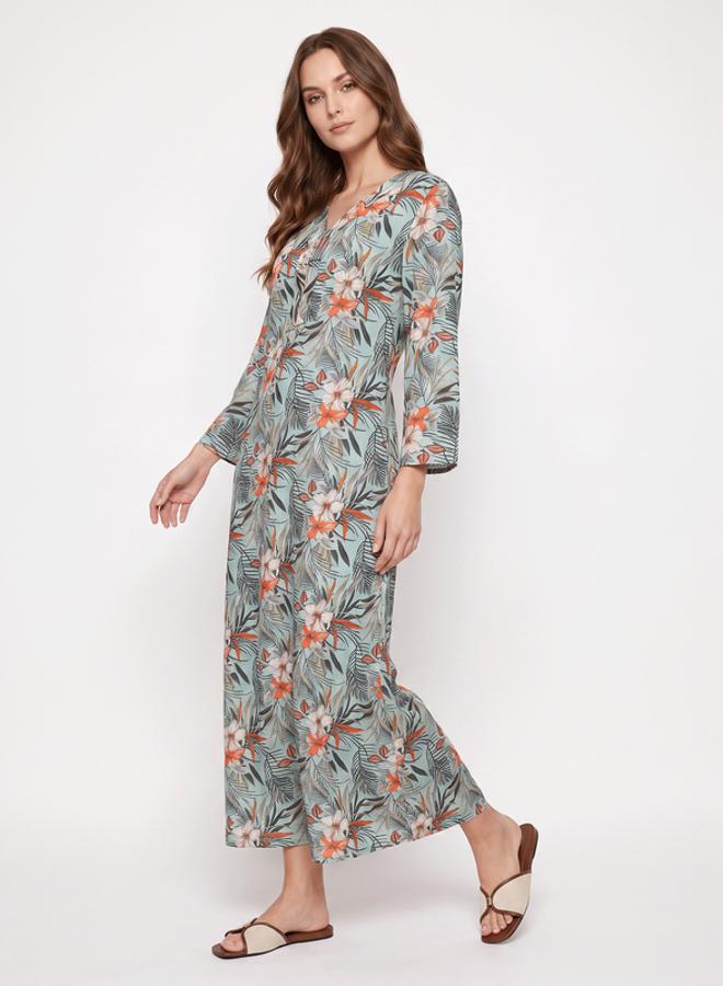 SYVA Green Tropical Floral Maxi Nightdress - Image 2