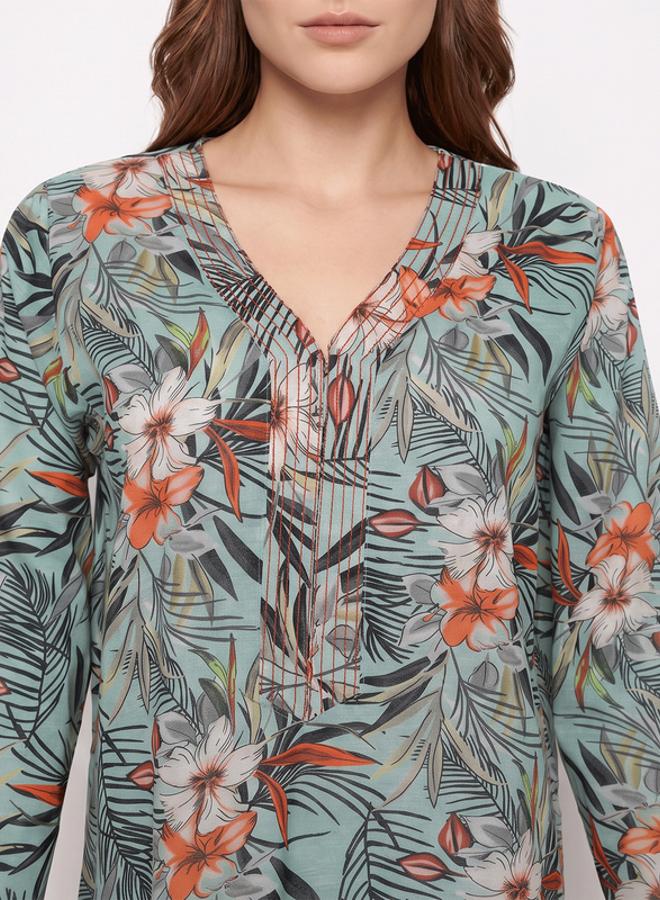 SYVA Green Tropical Floral Maxi Nightdress - Image 5