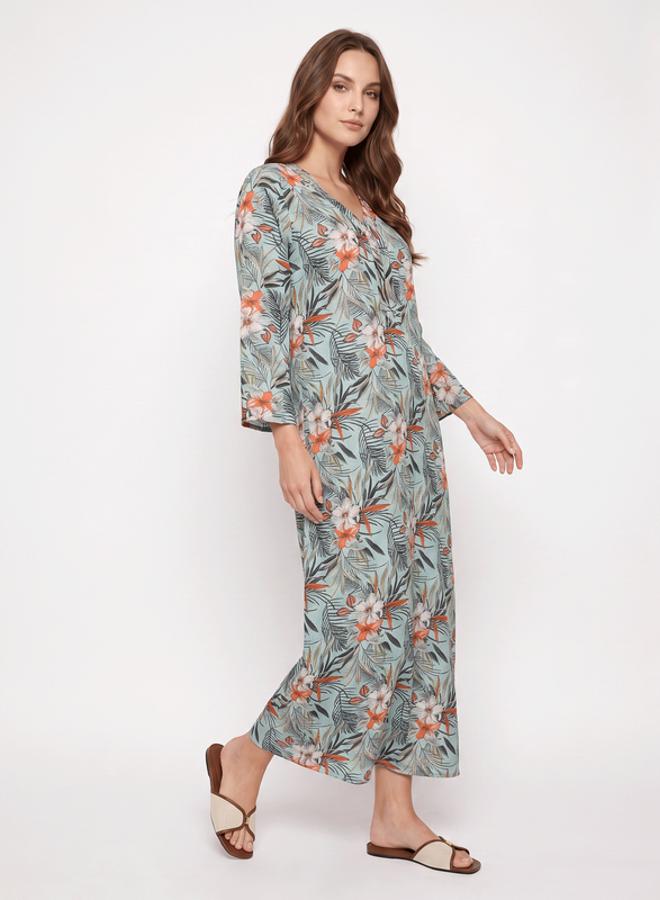 SYVA Green Tropical Floral Maxi Nightdress - Image 3