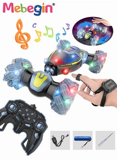 MEBEGIN Remote Control Car Toy for Boys Girls 2.4 GHz Double Side Radio Control Drift Race Car Gesture Induction Luminous Music Drift Off-road Climbing Car  - Image 1