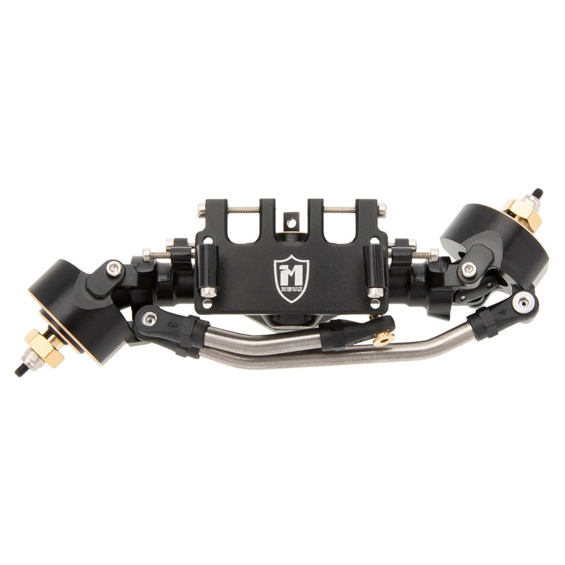 MEUS RACING SCX24 Front Axle Isokinetic 3-Section CVD 52Â° Max. Steering Angle +5mm Widened SCX24 Upgrades for Axial SCX24 Deadbolt C10 JLU Gladiator Bronco 1/24 RC Crawler (Front - Black) - Image 1