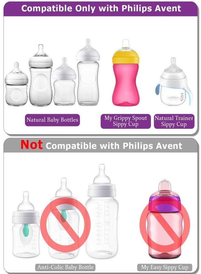 joyfeed Sippy Spout Nipples for Philips Avent Natural Baby Bottles, My Grippy Spout Sippy Cup and Natural Trainer Sippy Cup,Variable Flow, Silicone Conversion Nipple,6+ Months,4 Count - Image 2