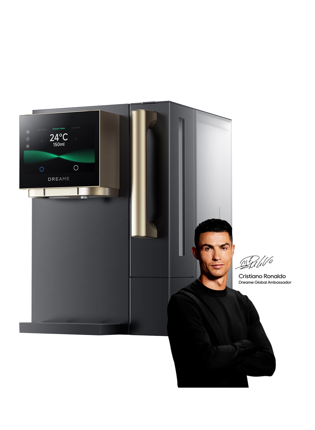 Dreame S1 3-in-1 Water Purifier & Ice Maker, 3s Hot & 3°C Cold Water, One-Touch Transparent Ice Cubes, RO Filtration & UV Sterilization, 5L Tank, Smart Touch Display for Home/Kitchen/Office