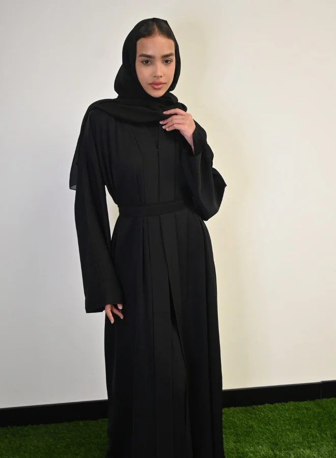 JAMEELA Black Classic Open Abaya