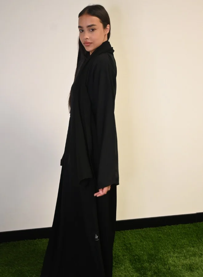 JAMEELA Black Classic Open Abaya