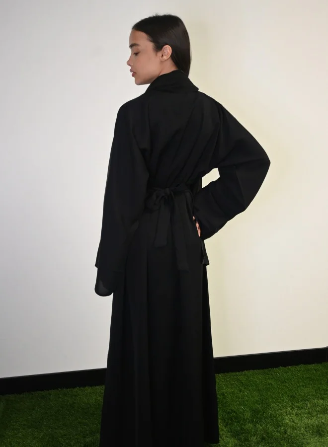 JAMEELA Black Classic Open Abaya
